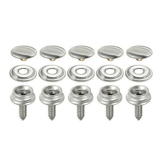 10Set/Bag Snap Fastener Multiple Use Rust-proof Metal 15mm Pop Studs Heavy Duty Press Button for Boat Covers