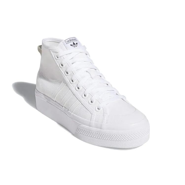 adidas Womens Nizza Platform Mid 'Triple White' (women's sizes) Cloud White / Cloud White / Cloud White Skate Shoes FY2782