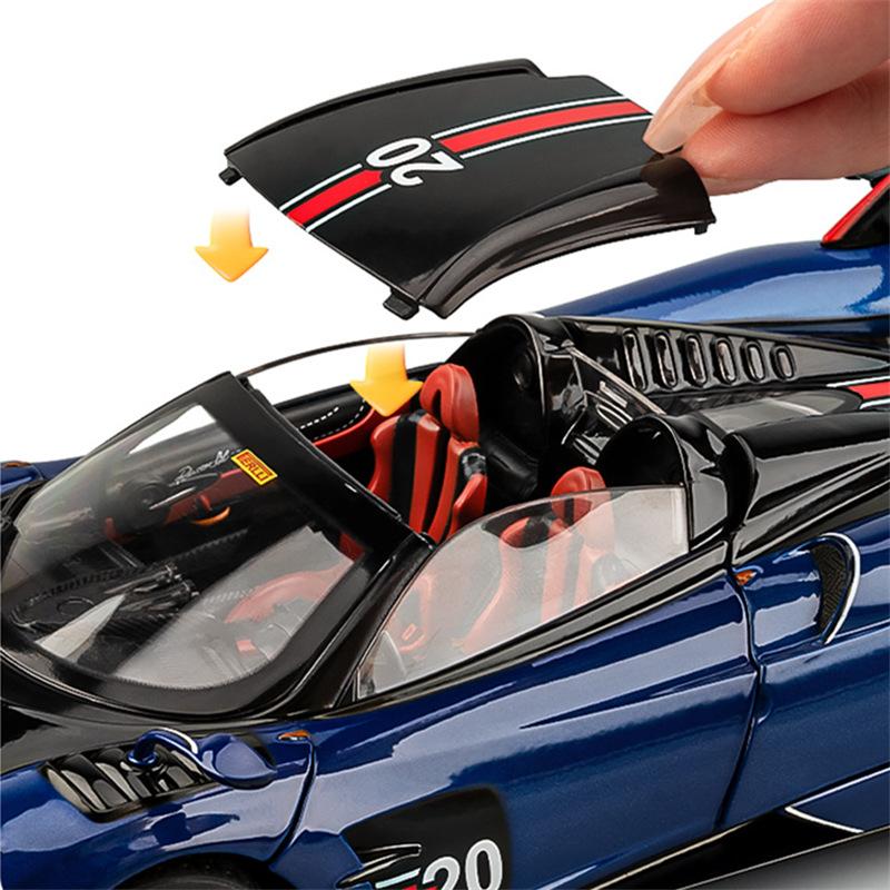 1/18 Pagani Huayra BC Сплав Спортивная Модель Металлическая Литая Модель Гоночного Автомобиля Модели Транспортных Средств Имитация Звука Света Коллекция Игрушка Подарок для Детей