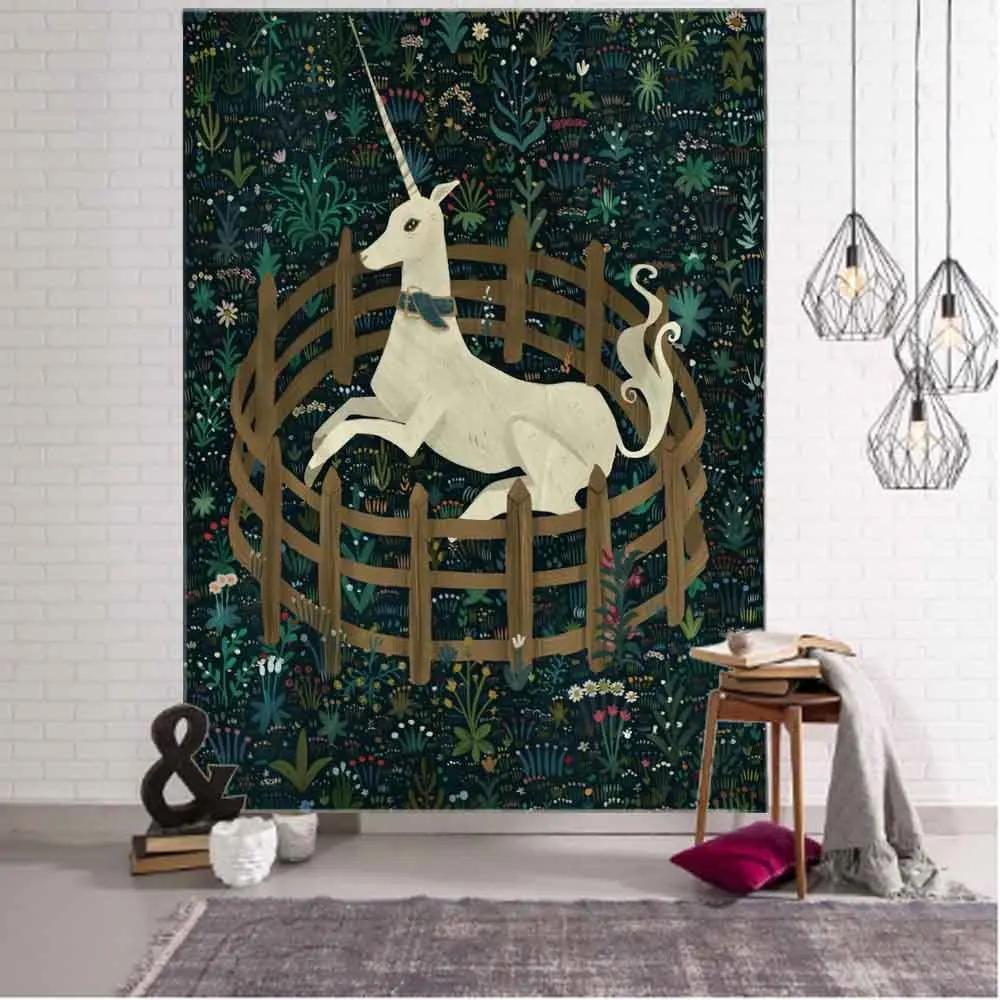 Psychedelic Animal Tapestry Wall Hanging Retro Tropical Plant Background Bukawaii Home Decor Yoga Mat Bed Sheet Customizable