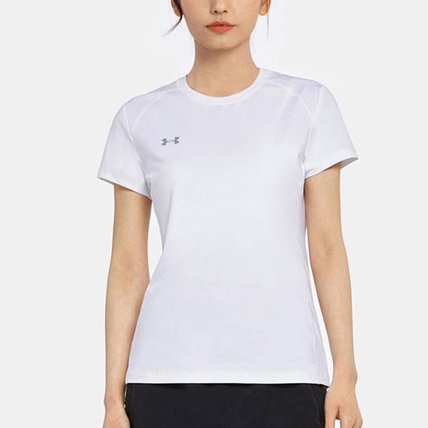 Under Armour Однотонный дышащий фитнес-пуловер для тренировок с принтом обтягивающая футболка женские топы белые 23500509-100