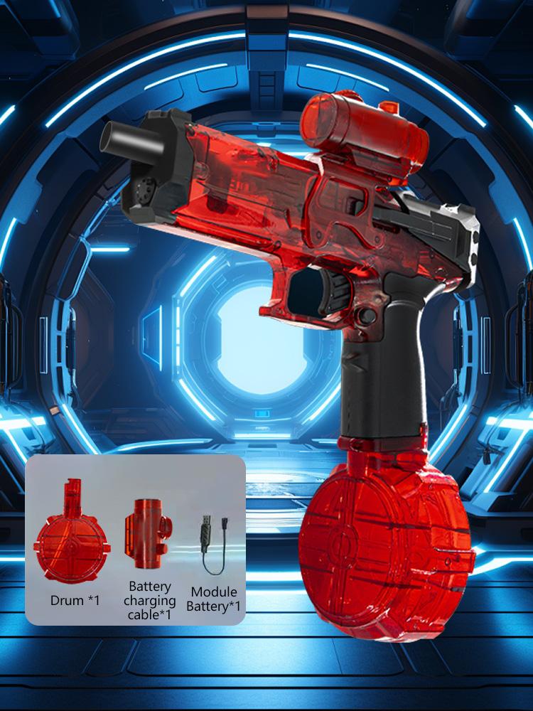 Электрический водяной бластер большой дальности с легким летним электрическим непрерывным водяным пистолетом, имитирующим датчик пламени с ручным блоком питания