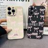 Розовый бант подходит для чехла мобильного телефона iPhone15 14PROMAX полноразмерный 13 противоударный 16/15 защитный чехол 17.