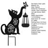 Garden Solar Light Solar-Powered Metal Cat Shape Light with Stakes Easy Installation Outdoor Rustproof Decorative Light for Garden Lawn Yard