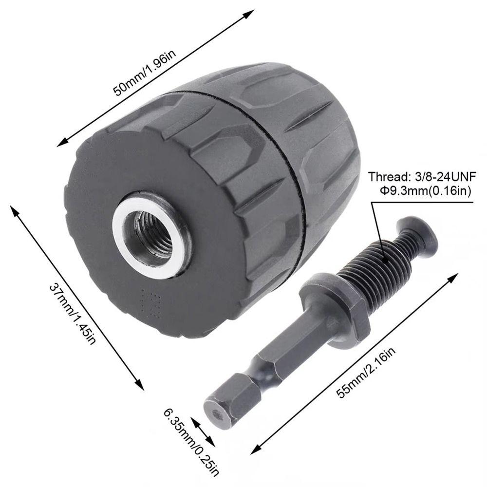 1Pcs 3/8" To 24UNF Thread Quick Change Adapter 0.8-10mm Impact Driver Conversion Tool