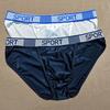 Summer Ice Silk Briefs Letter Print High Slit Design Men Panties Smooth Comfortable Breathable Underwear Daily Wear