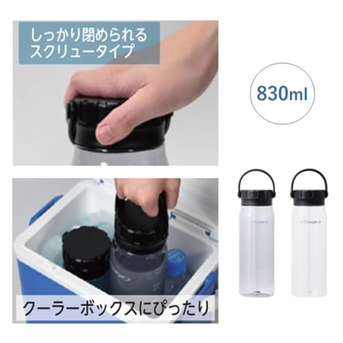 PEARL METAL Aqua Bottle, 830ml, Direct-Drink, Tritan Plastic, Shatter-Resistant, BPA-Free, Clear Gray, Fast Charger, HC-266