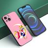 Anime Sailor Moon Phone Case For Apple iPhone 12 13 Mini 11 14 15 Pro Max 7 8 Plus X XR XS SE 2020 2022 Black Silicone Case