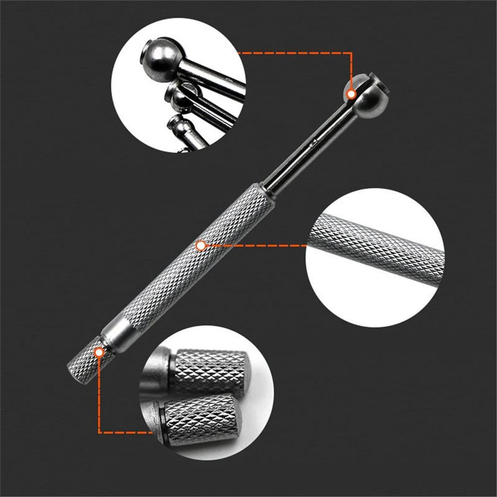 4pcs Telescoping Small Hole Gauge Set Full Round Spherical Shaped Hardened Bore Gauge Round