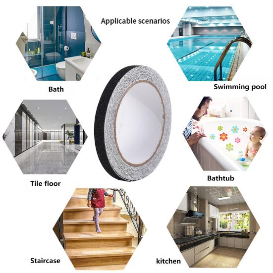 1 Roll Non-slip Tape Waterproof Durable Wear-resistant High Friction Stair Steps Adhesive Tape for Outdoor Indoor