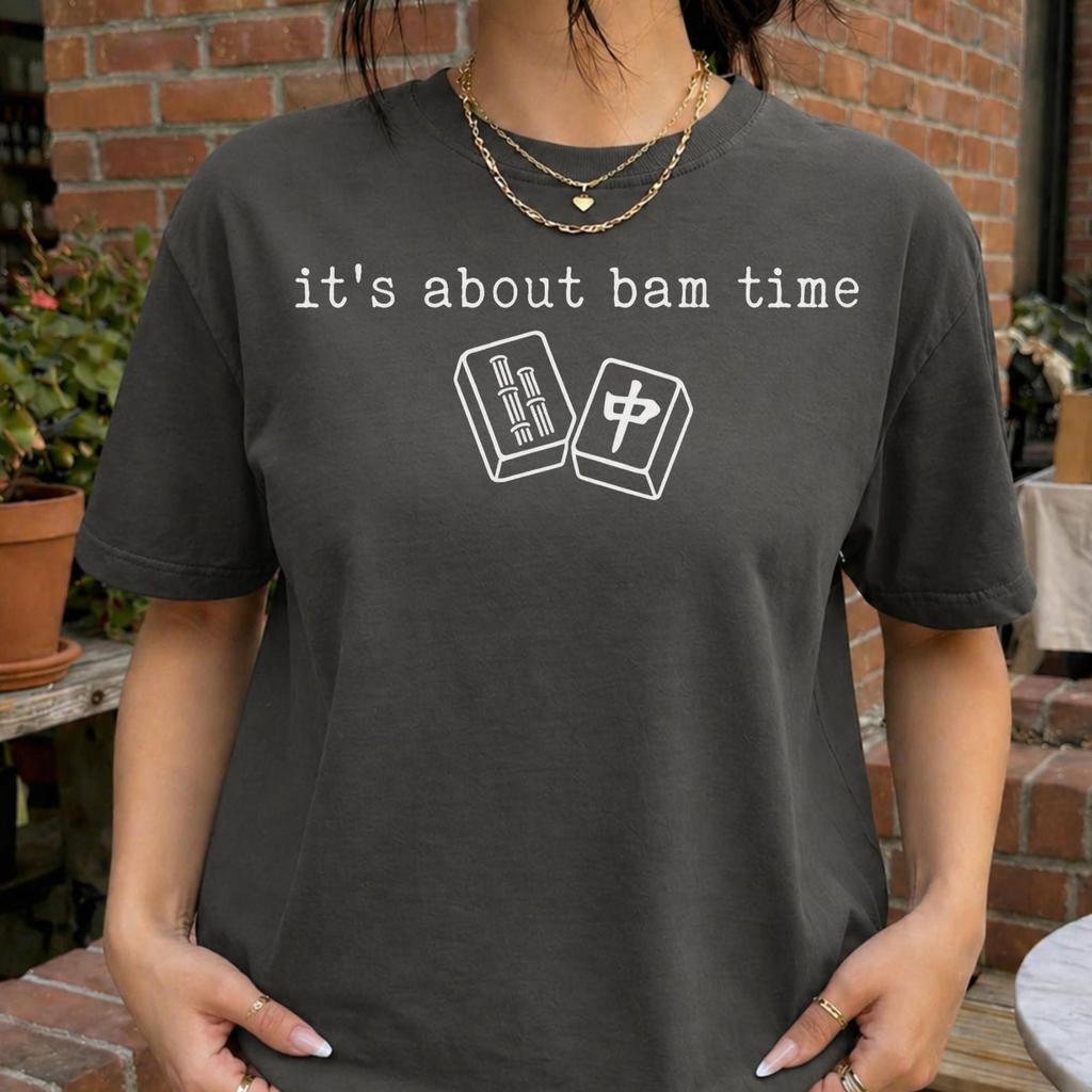 Bam Time Mahjong Shirt Funny Mahjong Comfort Colors Tee Retro Game Night Graphic Shirt T-shirt