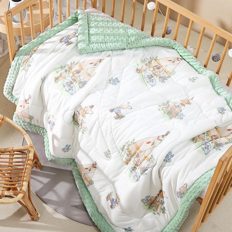 Baby Bean Blanket Children's Blanket Soy Protein Fiber Quilt Knitted Cotton Thickened Bean Velvet Bedding
