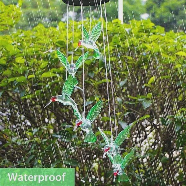 1PC Led Color Changing Solar Wind Chime Light Waterproof Outdoor Windchime Butterfly Hanging Lamp for Garden Decoration