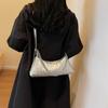 Stylish Korean Women's Pleated Shoulder Bag 2023 Trendy Pu Leather Chain Strap