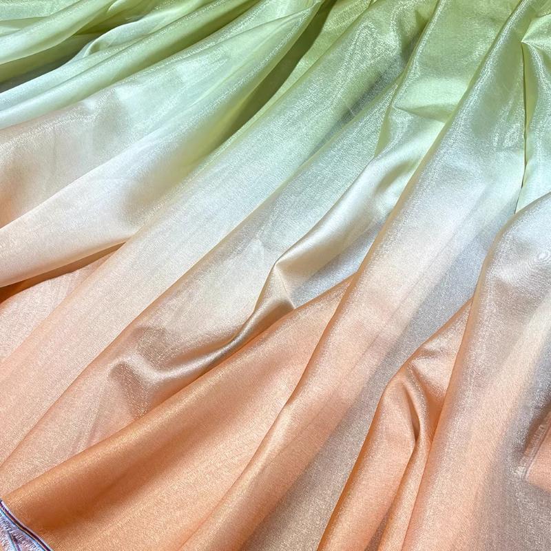 100x150cm Bark Wrinkled Thin Gradient Glitter Fabric for Dress Skirts Stage Costumes Sewing Glossy Needlework Decorative Cloth