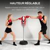 Punching Bag with Stand Boxing Bag Set with Adjustable Height, Red