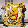 Customizable Winnie Throw Blanket – Personalized Name, All-Season Cozy Snug Blanket, Machine Washable, Personalized Blanket