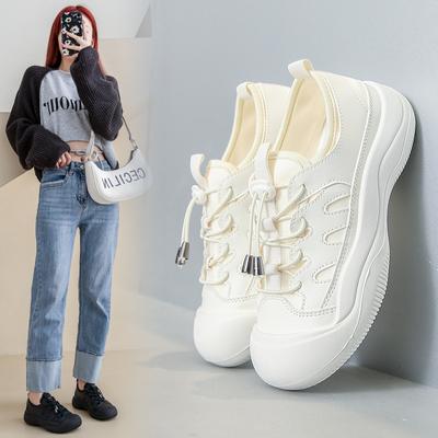 Осень новые инс корейская версия маленьких белых туфель, женские студенческие толстоподошвенные универсальные повседневные спортивные кеды, тренд P86
