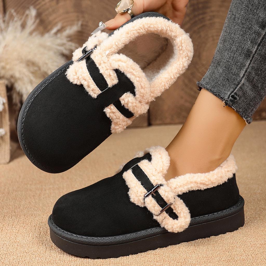 Модные женские ретро-ботинки для снега, новые слипоны, римские резиновые плюшевые туфли на толстом каблуке, женские ботильоны баотоу, удобные ботильоны, zapatos de mujer