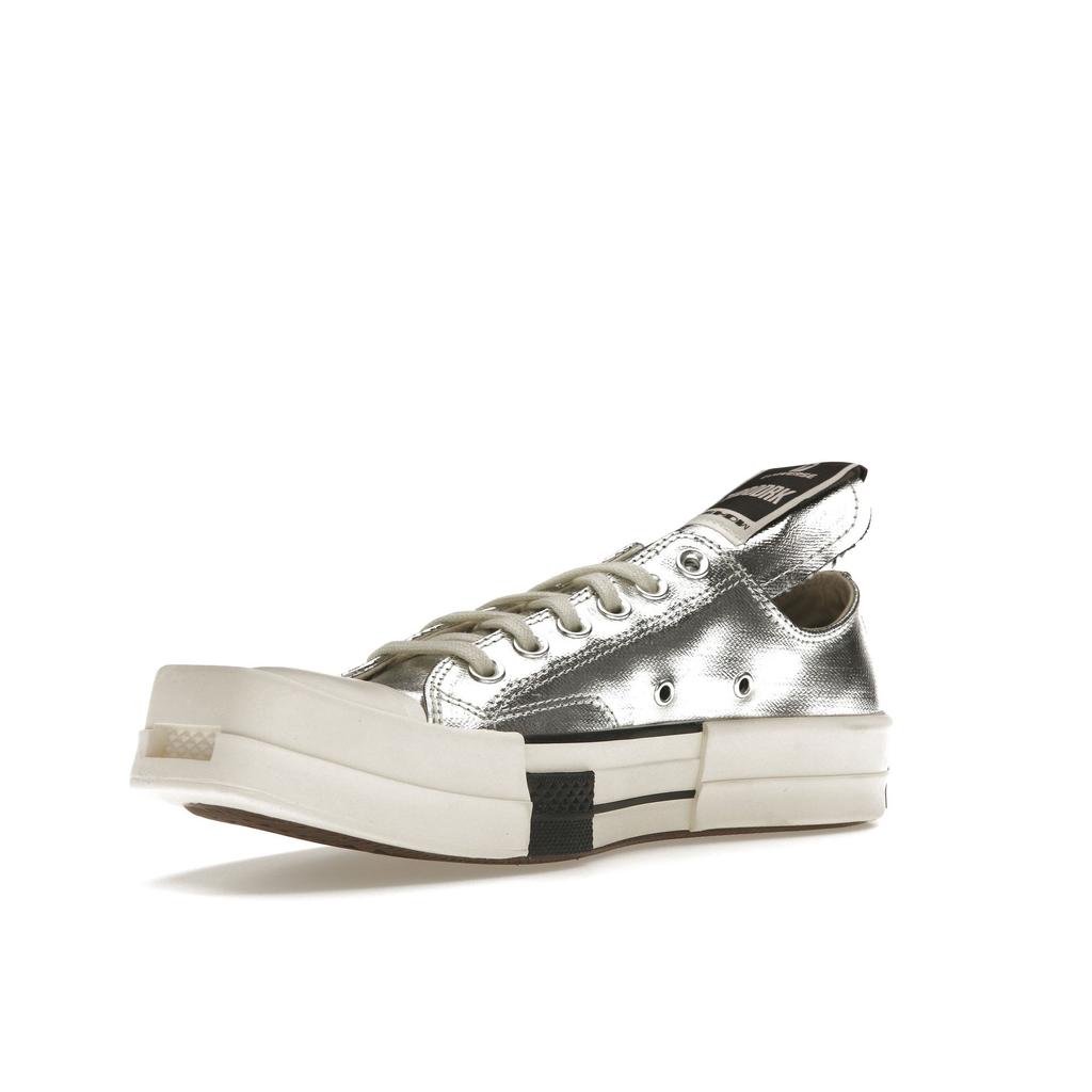 Rick Owens x Converse TURBODRK Chuck 70 Low Серебряный лак Унисекс Кроссовки Эглет Черный A01292C