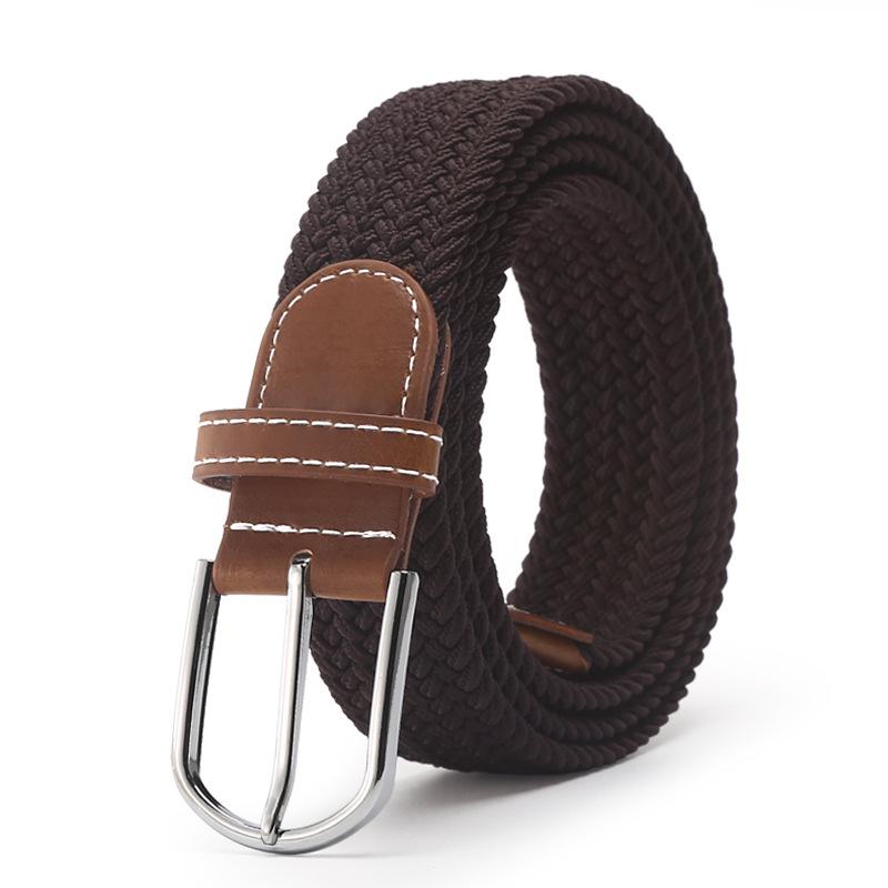 Унисекс эластичный плетеный ремень из холста для студентов и молодежи