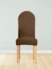 Cover Chair Rounded Backrest Brown Velvet