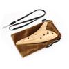 Kiktani 12 Hole Wood Grain Ocarina Plastic Alto C Strap with Pouch HX-OCARINE NAT