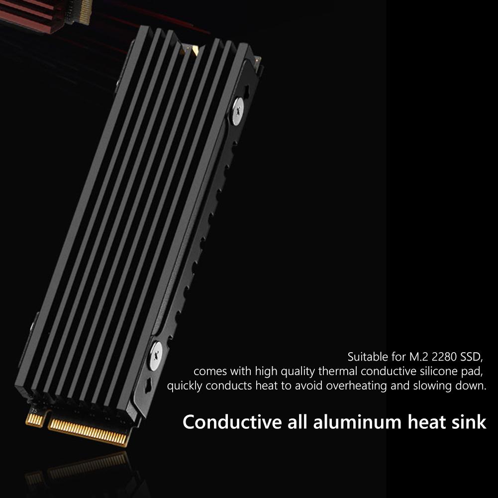 Кулер для M.2 2280 SSD NVME NGFF Теплоотвод Радиатор Алюминиевый сплав Термостойкость с Термосиликоновой прокладкой для игровой консоли PS5