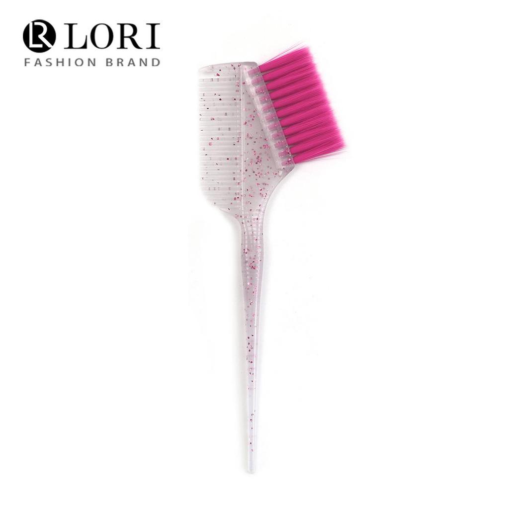 Прозрачная блестящая расческа для окрашивания волос с цветными щетинками для мелирования волос 