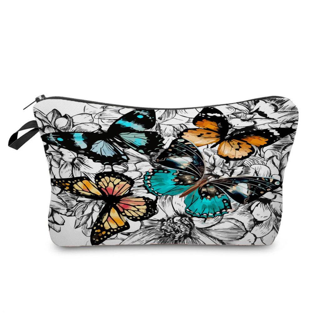 Women Butterfly Print Cosmetic Bag Toiletries Organize Travel Storage Case 6706