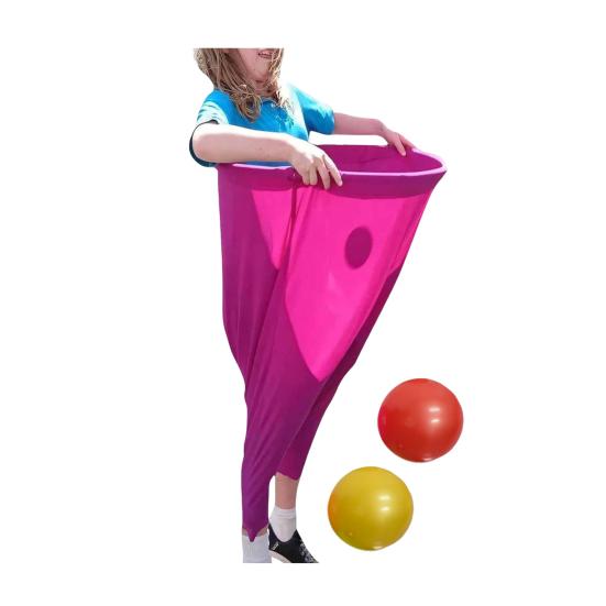 Игра во дворе "Бабушкины штаны" с 2 прыгучими мячами, ловля мяча на улице, гигантские штаны, для детей, взрослых, семейного воссоединения, тимбилдинга, вечеринки