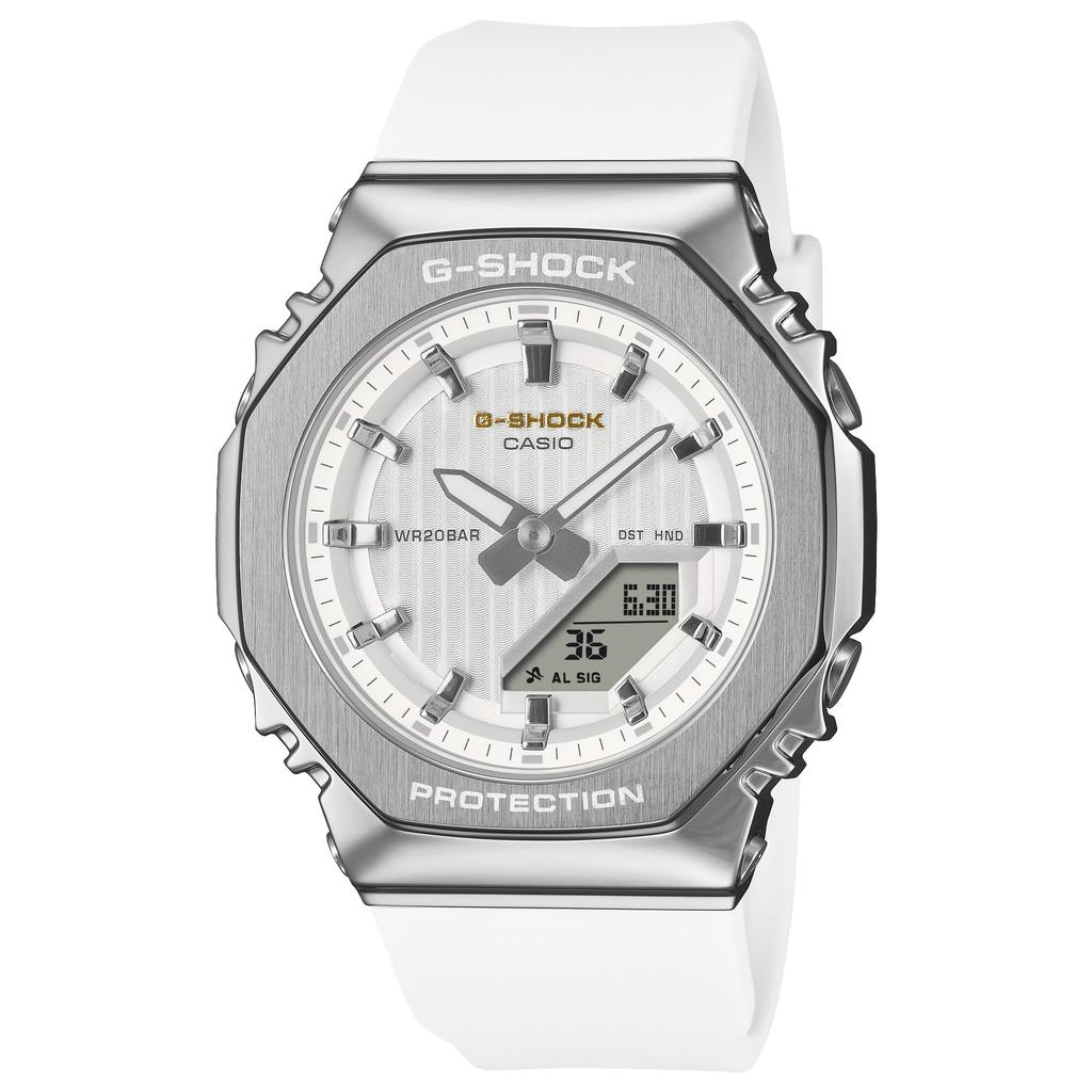 Casio Женские часы G-Shock, Коллекция Precious Heart 2025, Экологичный металл с покрытием, GM-S2110SH-7AJF, Белый, Оригинальная модель из Японии