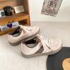 Ретро круглый носок, сочетание цветов, повседневные кеды на шнуровке, немецкие тренировочные туфли, новинка 2025 года, универсальные маленькие белые туфли, женские весна-осень