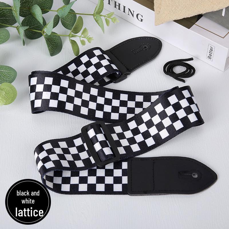 Ethnic Style Widened Wooden Guitar Shoulder Straps - Electric Guitar Polyester Printed Straps