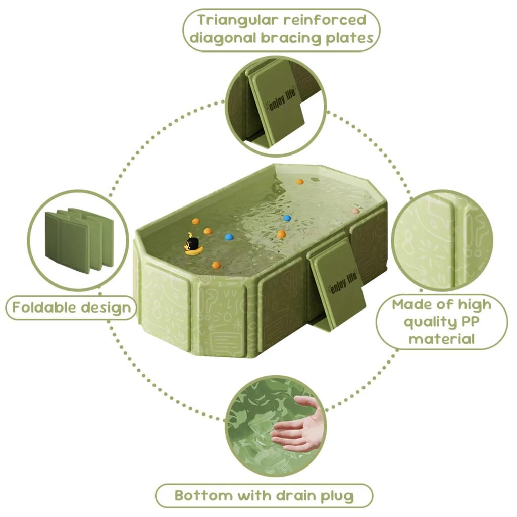 Компактная складная ванночка для купания младенцев и малышей Устойчивая треугольная опора Душевой поддон со сливным отверстием Для дома Кемпинга Трей