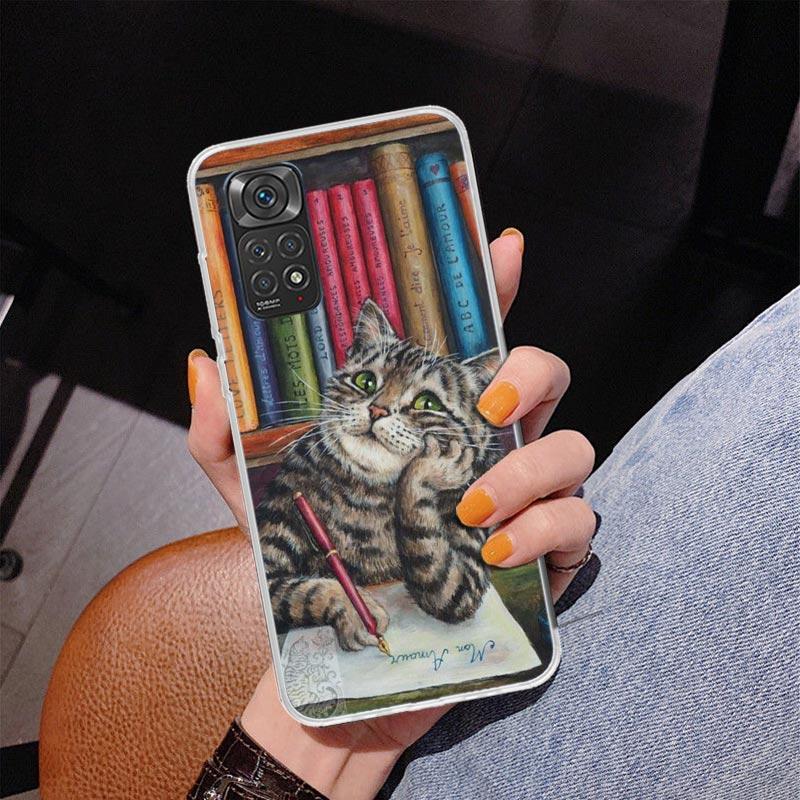 Милый Мультяшный Счастливый Кот Чехол для Телефона для Xiaomi Redmi Note 15 14 14S 13 Pro Plus 12 12S 11S 11E 10S 10 11T 5G Уникаль