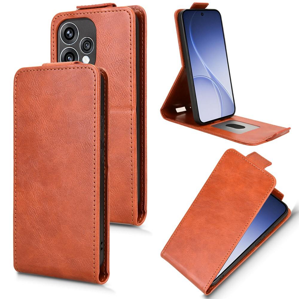 Для Oppo Reno15 5G (Глобальный) / Reno15c 5G (Китай) Подставка Чехол Магнитная застежка Вертикальный откидной Кожаный чехол для телефона с держателем для карт