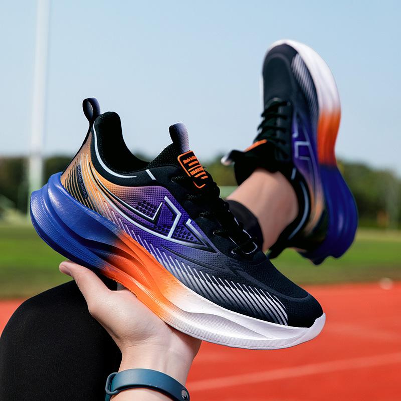 Мужские контрастные цветные спортивные баскетбольные кроссовки для бега в уличном стиле, кроссовки для студентов, большие размеры для бега