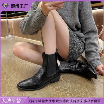 Виноградные материнские короткие ботинки женские универсальные ботинки челси на резинке в британском стиле корейская версия ботильоны для интернет-знаменитости женская верхняя одежда