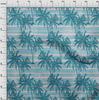 oneOone Cotton Flex Dark Teal Green Fabric Tropical Plam Tree With Stripes Sewing Material Print Fabric By The Yard 40 Inch