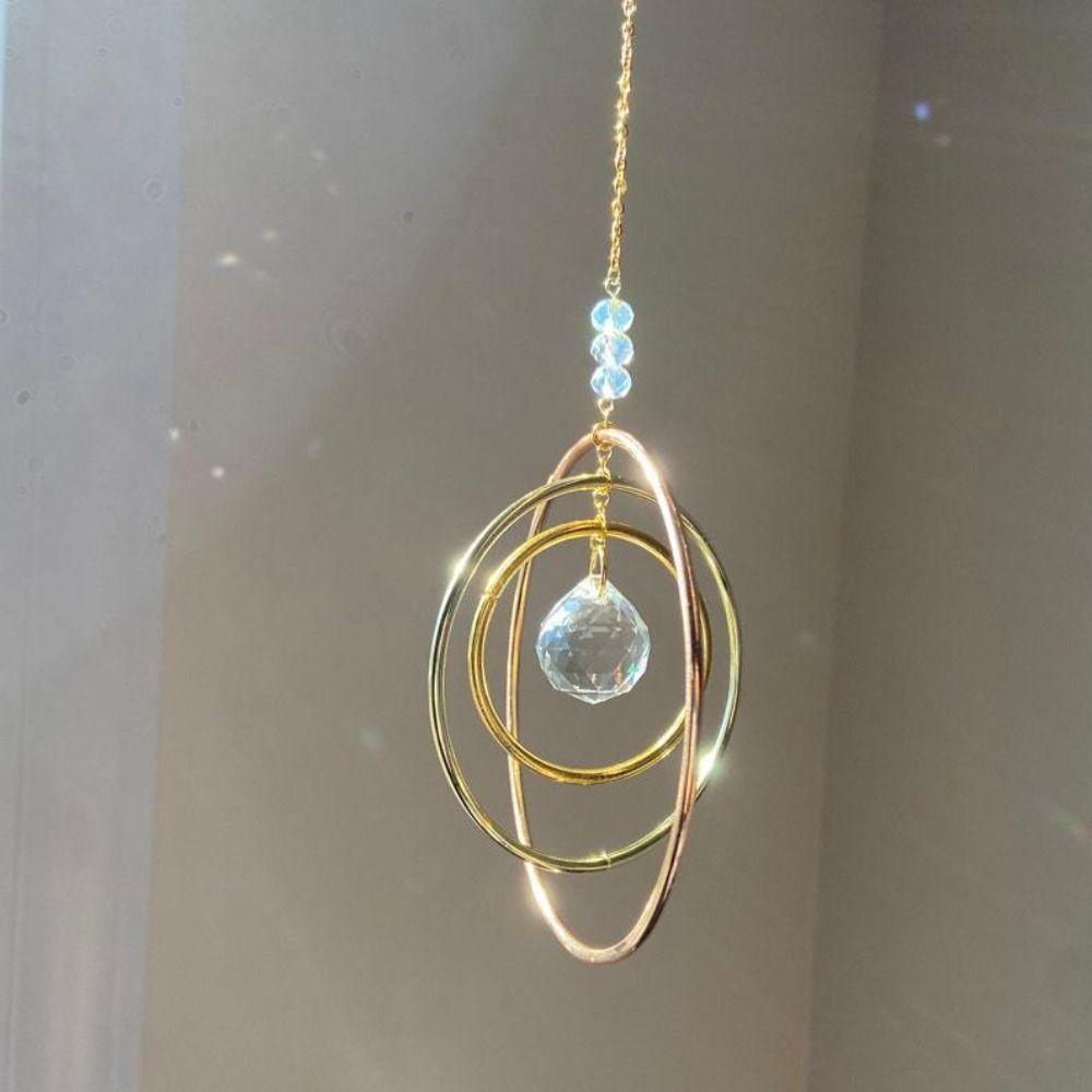 Round Shape Crystal Sun Catcher Crystal Sun Catchers Delicate Crystal Decorative Pendant Home