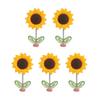 5/8/10Pcs Sunflower Decoration Car Ornament Realistic Looking Mini Size Easy To Install Spring-loaded