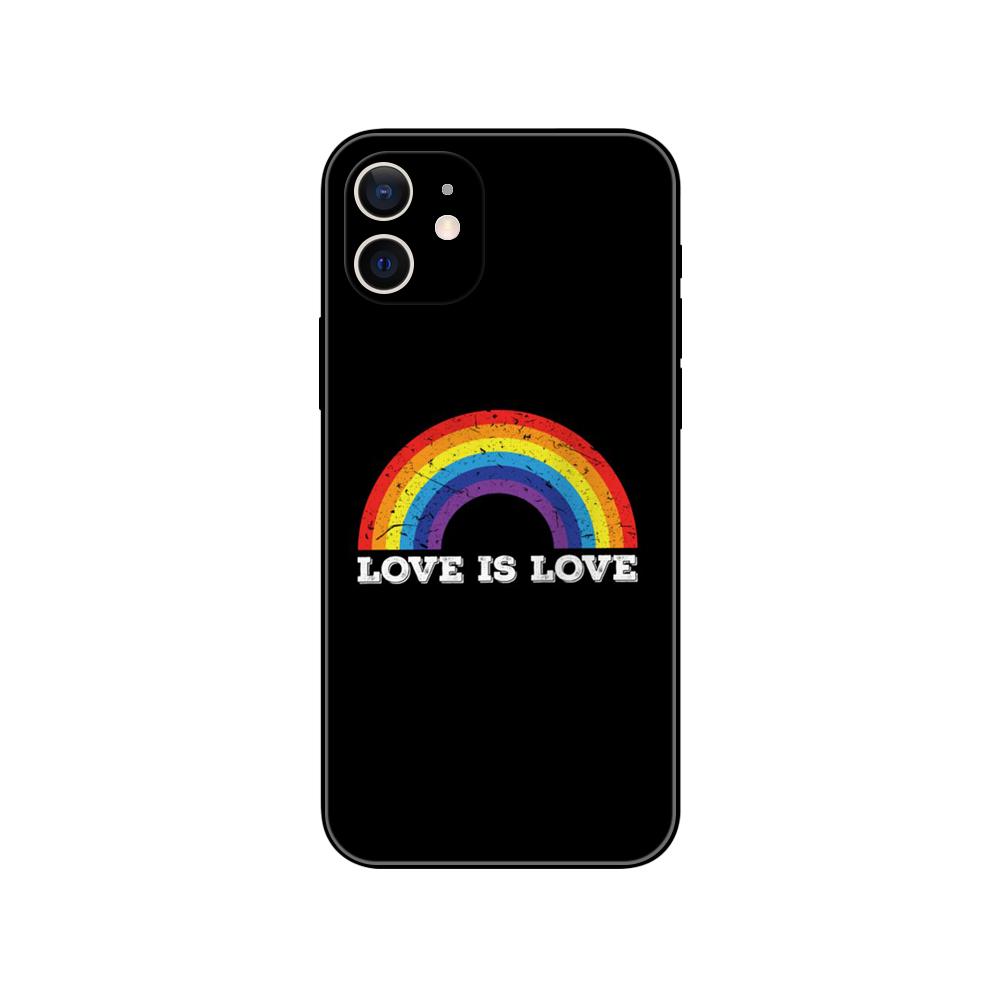 Чехол для телефона Love Is Love для iPhone 5 5S 2020se 6 6s 7 8 plus x 10 XR XS 11 12 13 mini pro MAX, черная задняя крышка из ТПУ