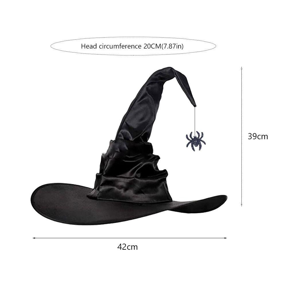Pleated Modern Witch Hat Black Purple Makeup Props Leisure Halloween Hat Travel