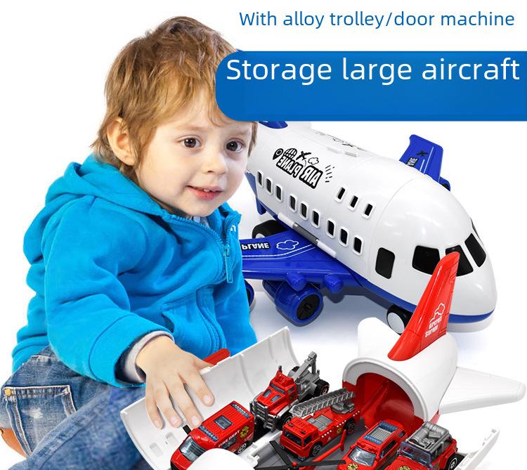 Большой детский игрушечный набор «Самолет» с инерционными машинками