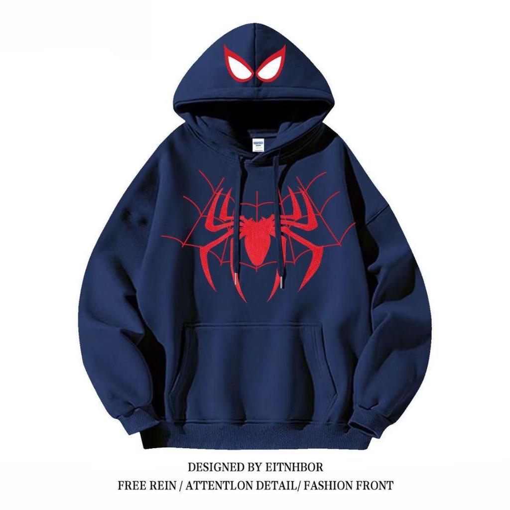 Unisex New Retro Hip Hop Spider Hoodie - Winter Loose-Fit Trendy Jacket
