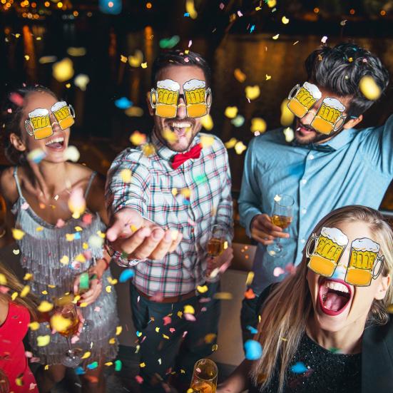 Beer Mug Glasses Funny Flexible Temples Spilled Beer Mug Design Cup Props Bottle Funny Glasses Party Supplies