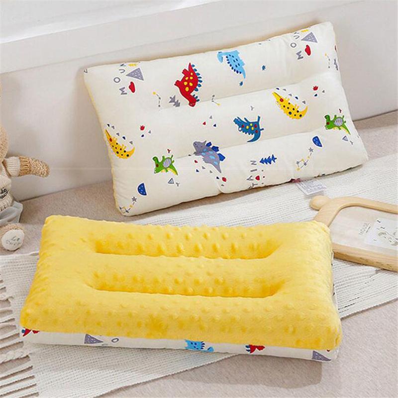 Children Infants Double-sided Cartoon Pure Cotton Doudou Velvet Sleep Pillow Washable Cervical Vertebra Protect Kids Pillow