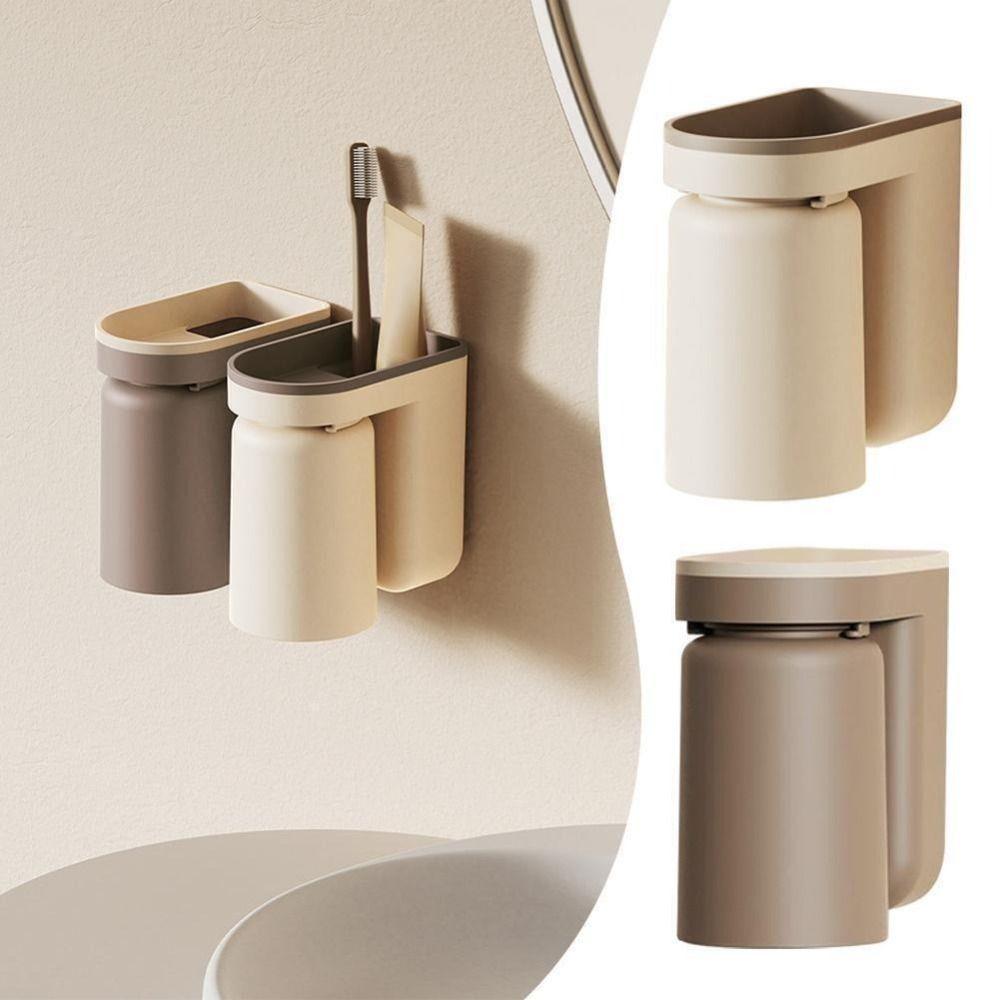 PP Полка для стакана для туалетных принадлежностей Пылезащитный настенный держатель для зубной пасты Практичный держатель для зубных щеток