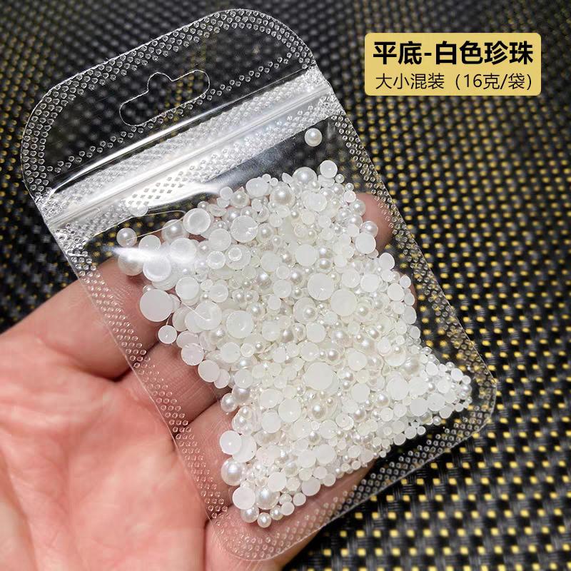 1 пакет 2-5 мм белые жемчужные шарики стразы для ногтей круглые бусины смешанного размера жемчуг DIY украшение для ногтей жемчуг маникюрные аксессуары